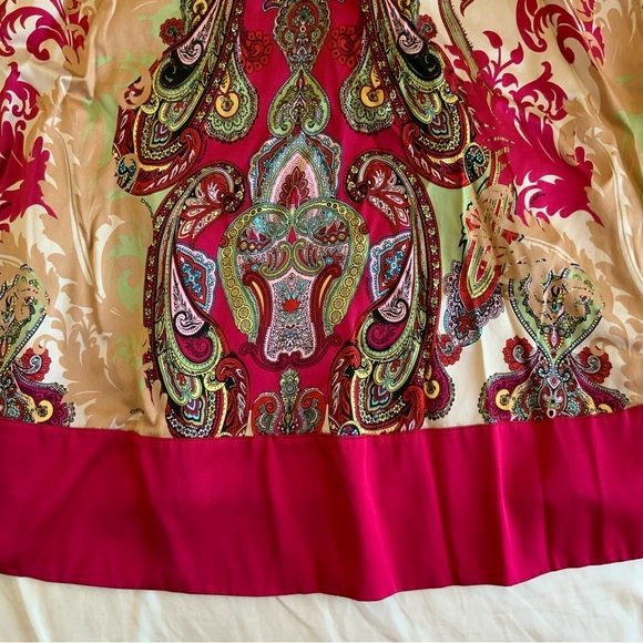 BEBE Red Y2K Multicolored Ethnic Patterned Women’s Top - Picture 2 of 5